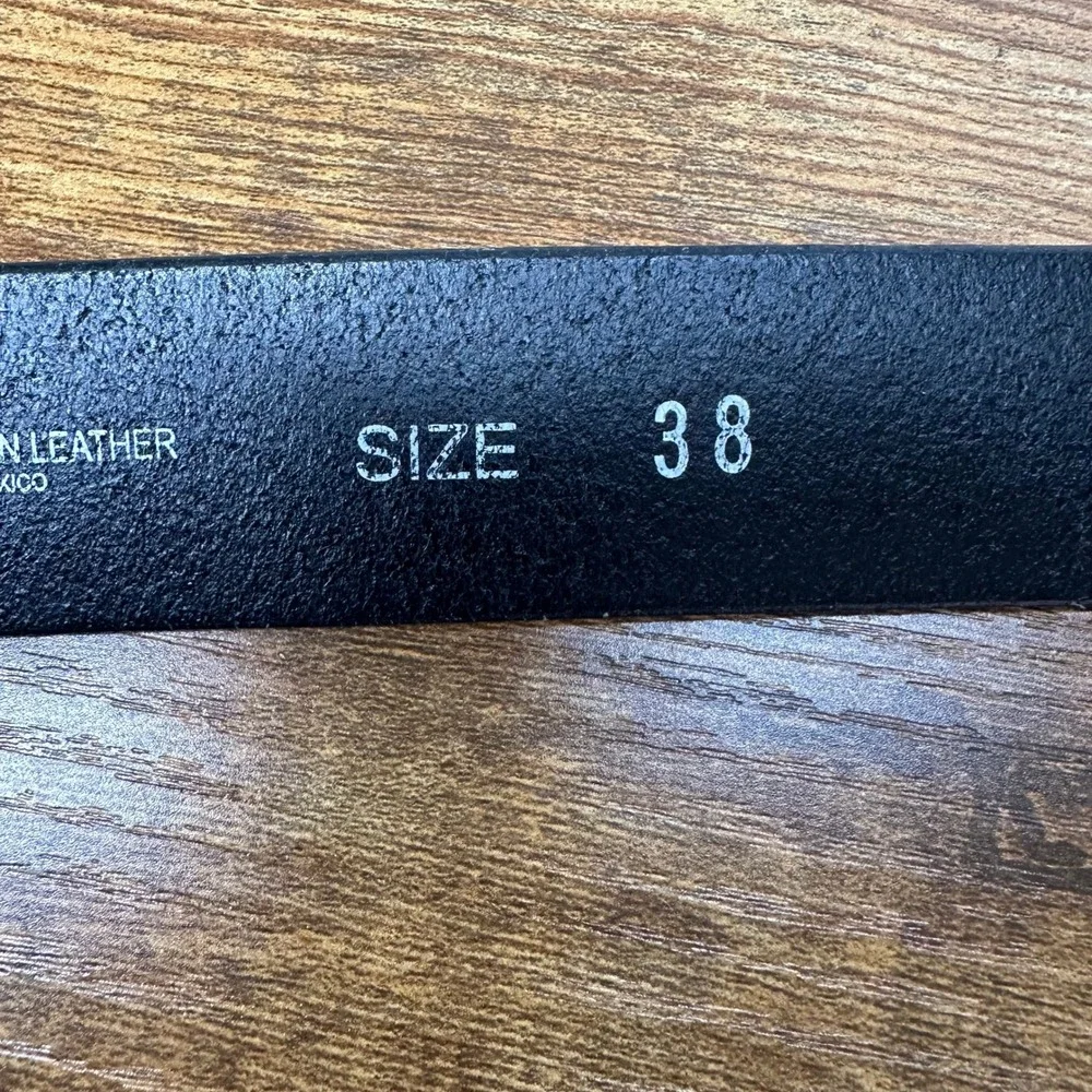 Redback Mens Black Waxed Full Grain Leather Work Belt Size 38 Made in Mexico